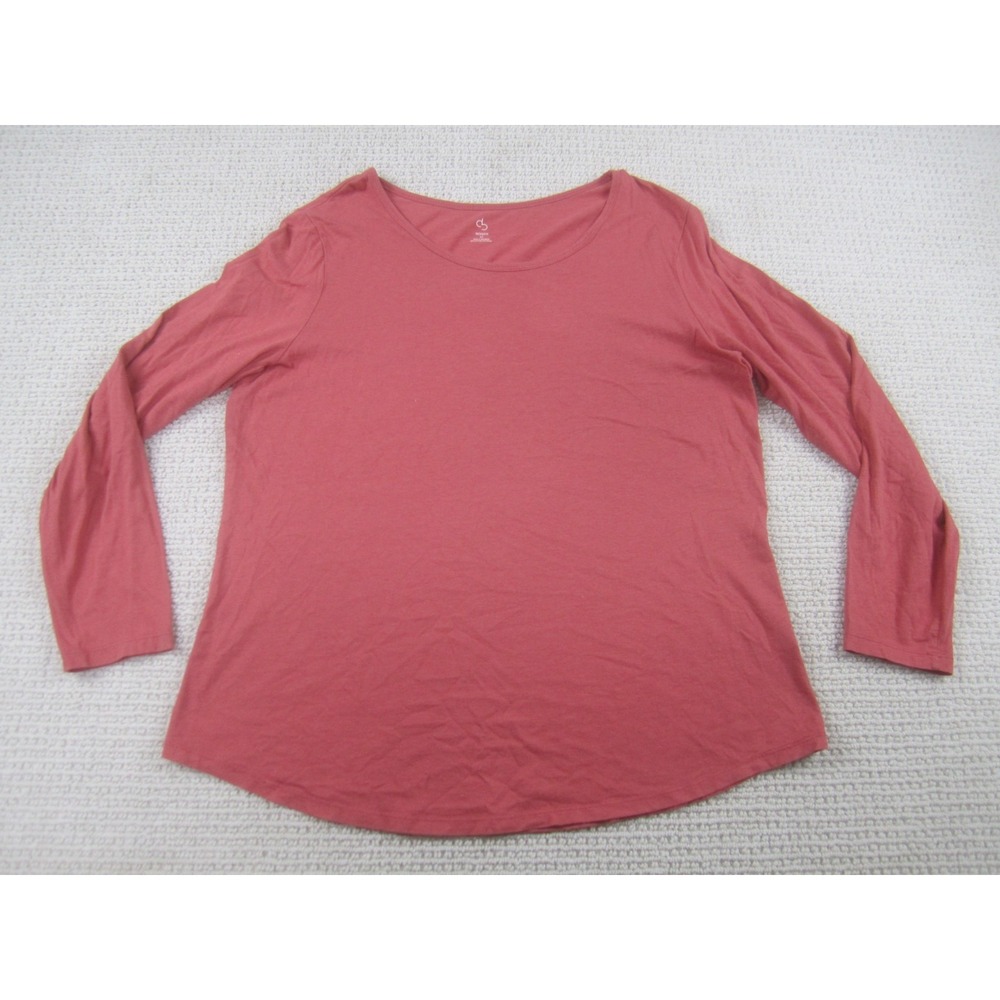 CB‎ Womens Shirt 1X Pink Long Sleeve Casual Stretch Top